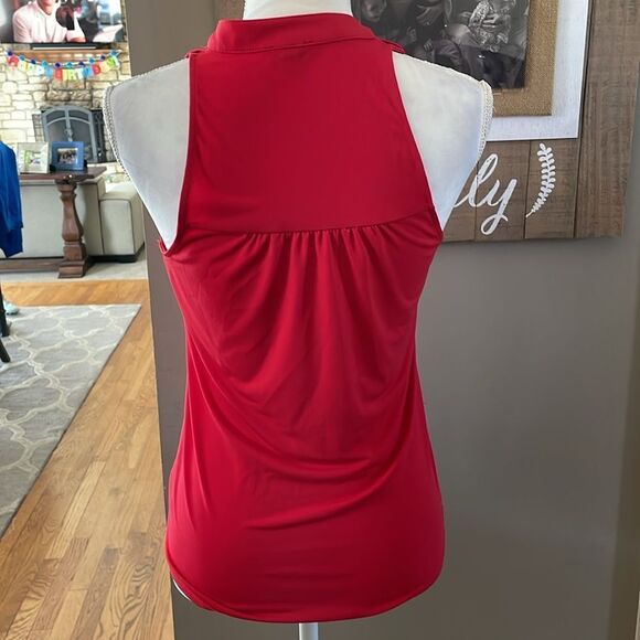 Express Red Ruffle Sleeveless Top size xs - Picture 5 of 7